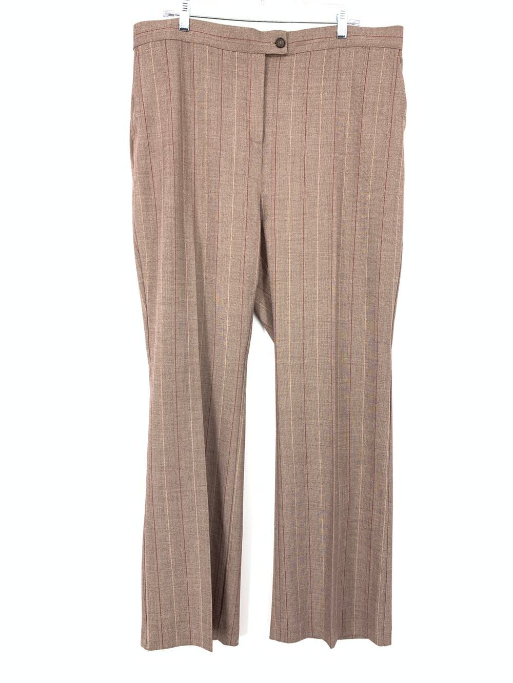 Voyage By Marina Rinaldi Trouser Pants Womens Apx Size 18 Maroon Stripe